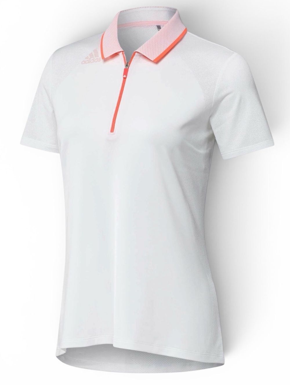 Adidas AEROREADY White Coral 1/4 Zip Ventilated Performance Golf Polo Shirt XS